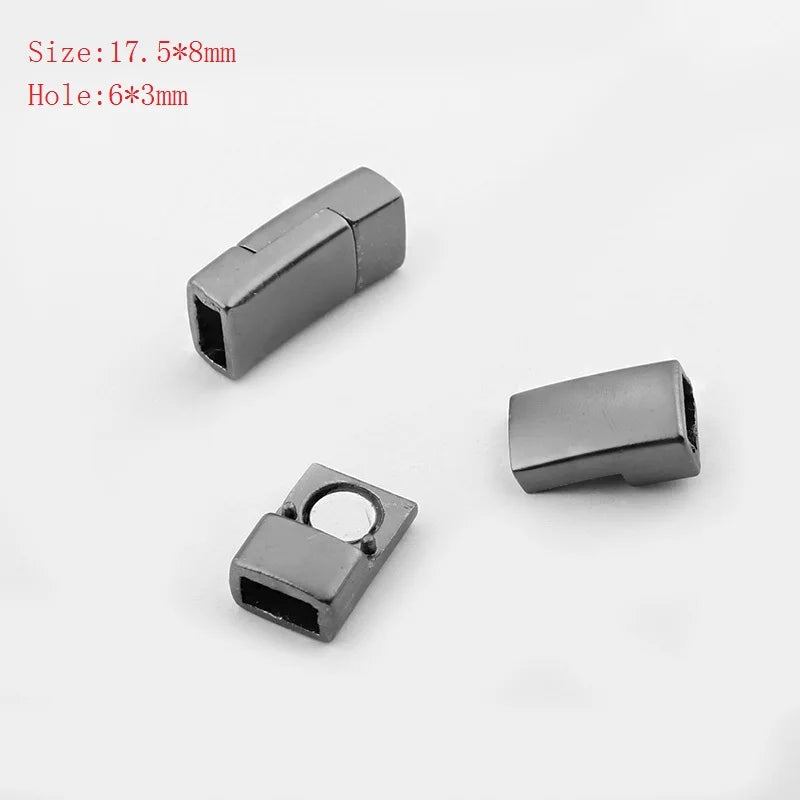 Rhodium Magnetic Clasp for Leather Bracelets