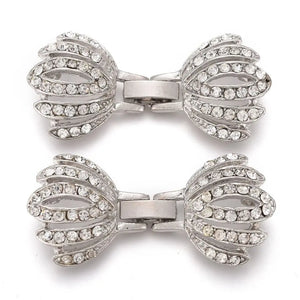 5Pcs Rhinestone Crystal Flower Clasps for DIY Jewelry Making