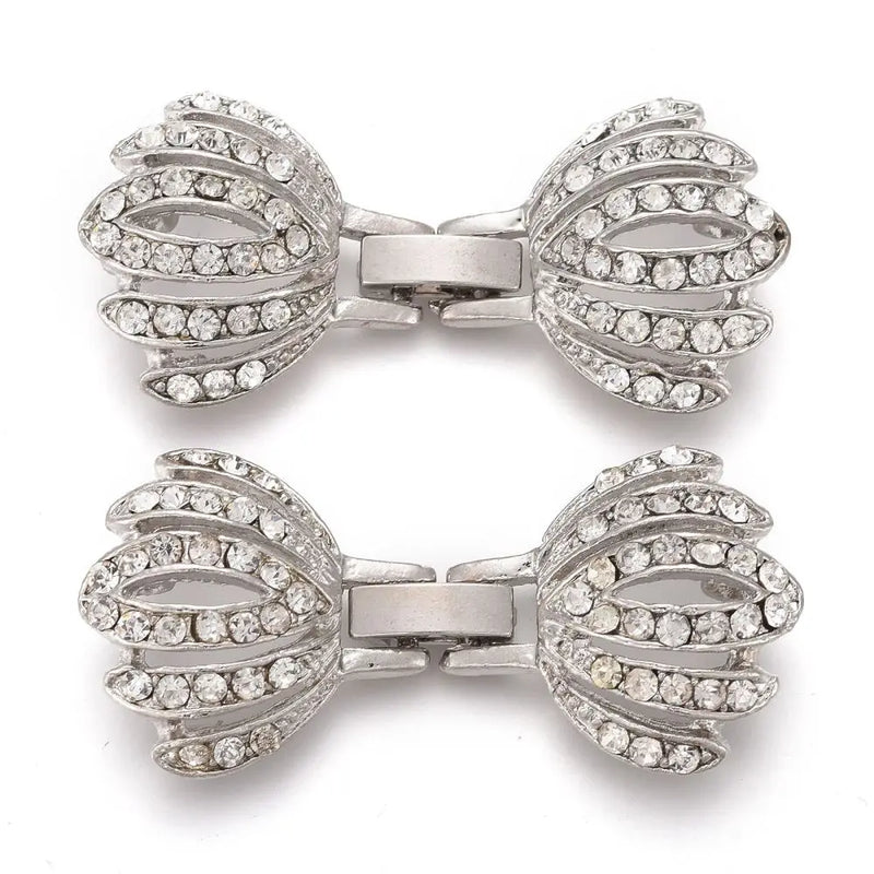 5Pcs Rhinestone Crystal Flower Clasps for DIY Jewelry Making