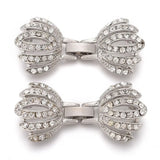 5Pcs Rhinestone Crystal Flower Clasps for DIY Jewelry Making