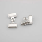Silver Square End Cap Hook Clasps for Leather Cord Bracelet