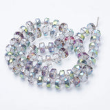 Electroplat Glass Beads Strands 8mm 10mm Faceted Rondelle for Jewelry Making