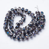 Electroplat Glass Beads Strands 8mm 10mm Faceted Rondelle for Jewelry Making
