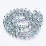 Electroplat Glass Beads Strands 8mm 10mm Faceted Rondelle for Jewelry Making
