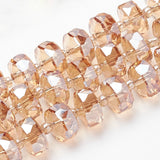 Electroplat Glass Beads Strands 8mm 10mm Faceted Rondelle for Jewelry Making