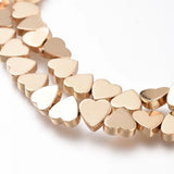 Synthetic Hematite Heart Beads Strand, 6x6x2mm, 67pcs/strand