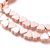 Synthetic Hematite Heart Beads Strand, 6x6x2mm, 67pcs/strand