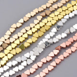 Synthetic Hematite Heart Beads Strand, 6x6x2mm, 67pcs/strand