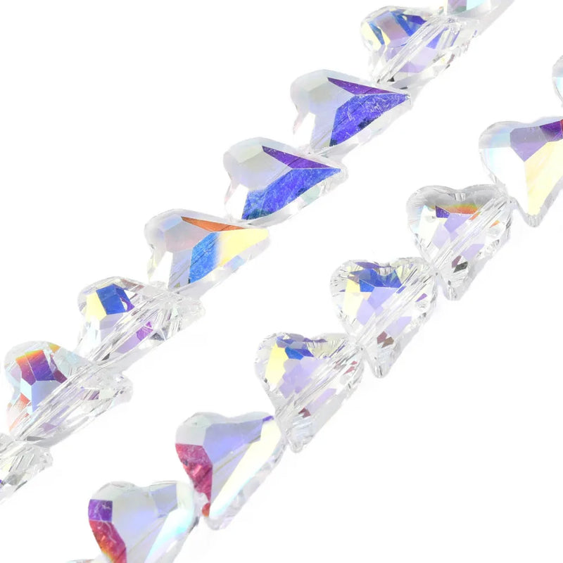 Heart Glass Beads Strands DIY Necklace Bracelet Making 12x10x5mm
