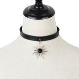 Spike Choker Gothic PU Leather Cross Heart Necklace