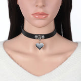 Spike Choker Gothic PU Leather Cross Heart Necklace