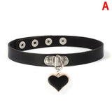 Spike Choker Gothic PU Leather Cross Heart Necklace