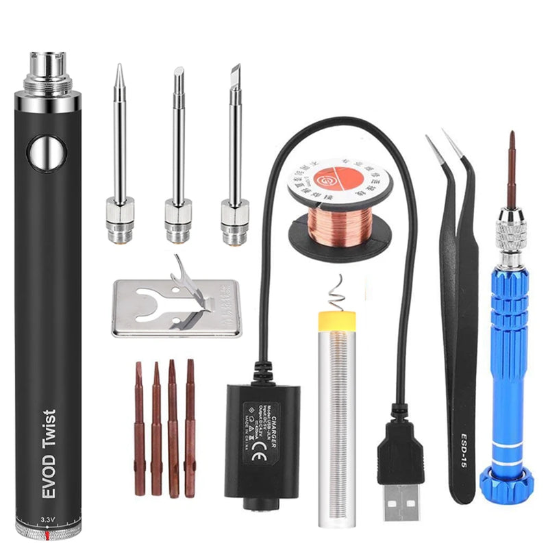 5V 15W Powered Soldering Iron USB Charge Soldering Iron Black