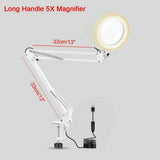 5X Magnifying Lamp Swivel Arm Magnifier Light 105mm Glass Lens