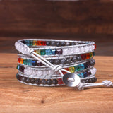 7 Chakra Bracelet Crystal Natural Druzy Multilayer Wrap Women