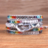 7 Chakra Bracelet Crystal Natural Druzy Multilayer Wrap Women
