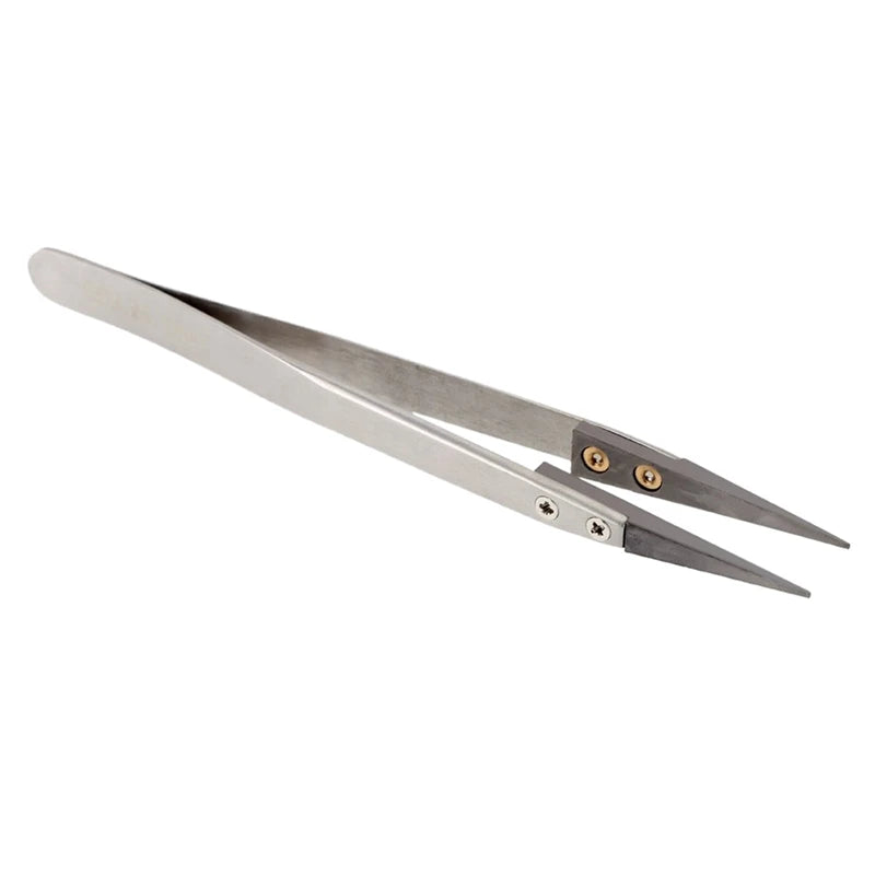 5X Ceramic Tweezers Stainless Steel Handle
