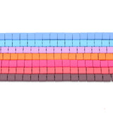 5X5MM Matte Rubber Coating Hematite Spacer Beads