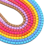 5X5MM Matte Rubber Coating Hematite Spacer Beads