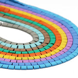 5X5MM Matte Rubber Coating Hematite Spacer Beads