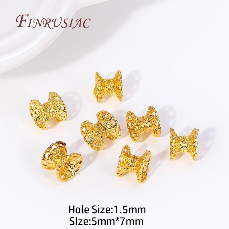 5X7MM 18K Plated Lace Spacer Beads DIY Bracelet Jewelry Accessories