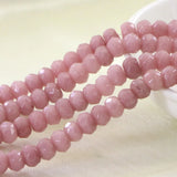 5X8mm Pink Jades Faceted Wheel Loose Beads for DIY Jewelry Making