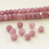 5X8mm Pink Jades Faceted Wheel Loose Beads for DIY Jewelry Making
