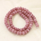 5X8mm Pink Jades Faceted Wheel Loose Beads for DIY Jewelry Making