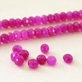5X8mm Pink Jades Faceted Wheel Loose Beads for DIY Jewelry Making