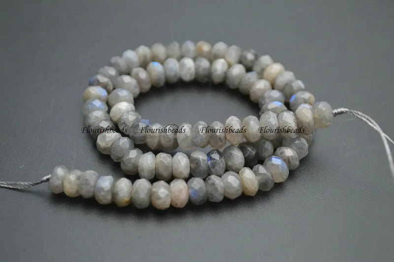 Labradorite Stone Rondelle Beads 1 Strand
