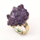 Irregular Raw Amethyst Cluster Ring, Adjustable