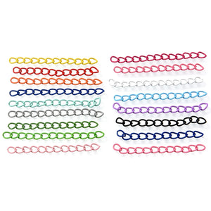 100Pcs Colorful Alloy Metal Keychain Tail Chain for DIY Jewelry Making
