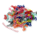 100Pcs Colorful Alloy Metal Keychain Tail Chain for DIY Jewelry Making
