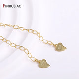 18K Plated Heart Extension Chain Brass Metal Bracelet Tail Extended Chains