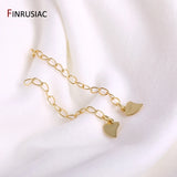 18K Plated Heart Extension Chain Brass Metal Bracelet Tail Extended Chains