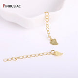 18K Plated Heart Extension Chain Brass Metal Bracelet Tail Extended Chains