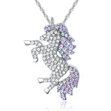Austrian Sky Horse Necklace Micro Inlay Unicorn Pendant