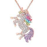 Austrian Sky Horse Necklace Micro Inlay Unicorn Pendant