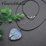 Natural Stone Heart Necklace Pendant - Amethyst Rose Quartz Green Aventurine