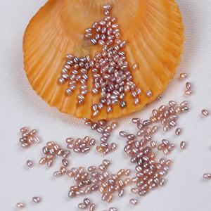 5g Pink Purple Natural Rice Shape Loose Beads Real Cultured Freshwater Pearl