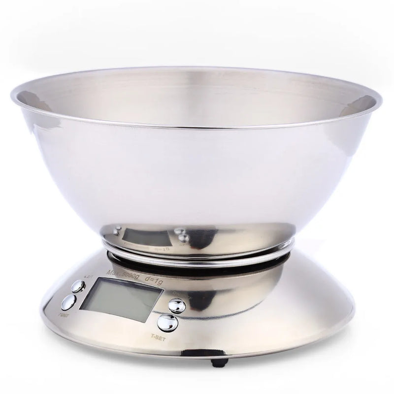 5kg/1g Stainless Steel Kitchen Scale With Bowl High Precision
