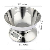 5kg/1g Stainless Steel Kitchen Scale With Bowl High Precision