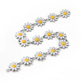 5m 304 Stainless Steel Flower Link Chains Enamel Soldered Chains