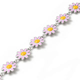 5m 304 Stainless Steel Flower Link Chains Enamel Soldered Chains