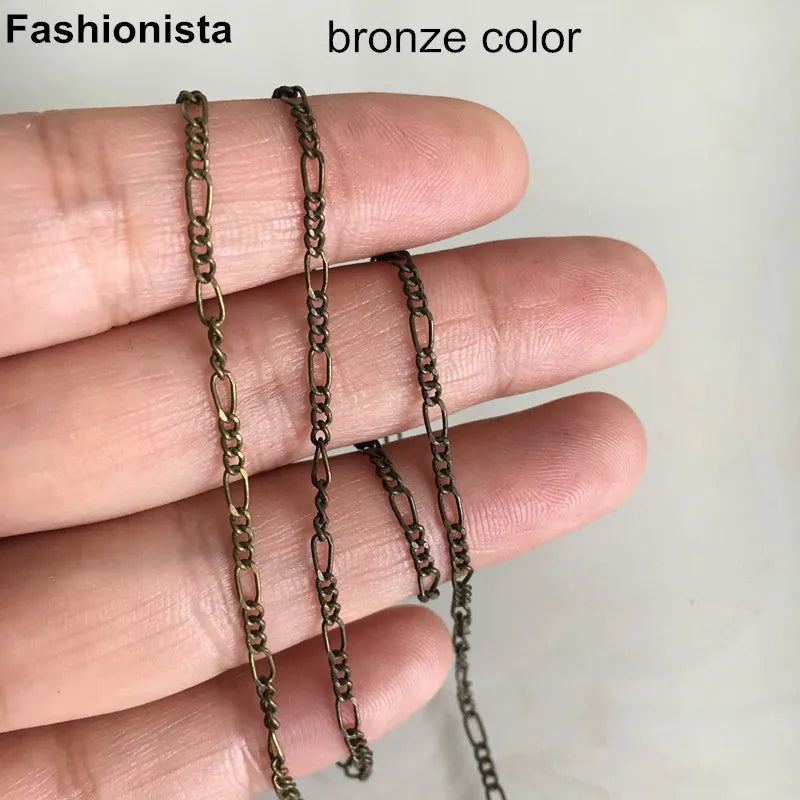 5m Brass Chain Necklace,2mm Jewelry Making,Gold,Silver,Bronze,Metal Chain