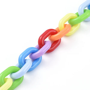 5m Colorful Acrylic Cable Chains Oval Links for Jewelry Making