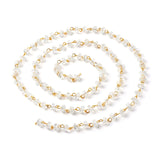 5m Beaded Chain Crackle Glass Beads Chain for DIY Bracelets Necklace Ankles