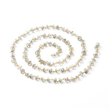 5m Beaded Chain Crackle Glass Beads Chain for DIY Bracelets Necklace Ankles