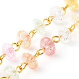 5m Beaded Chain Crackle Glass Beads Chain for DIY Bracelets Necklace Ankles