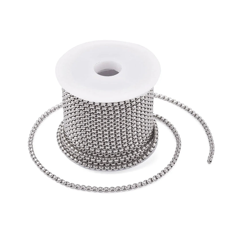 304 Stainless Steel Box Chains for DIY Bracelet Necklace